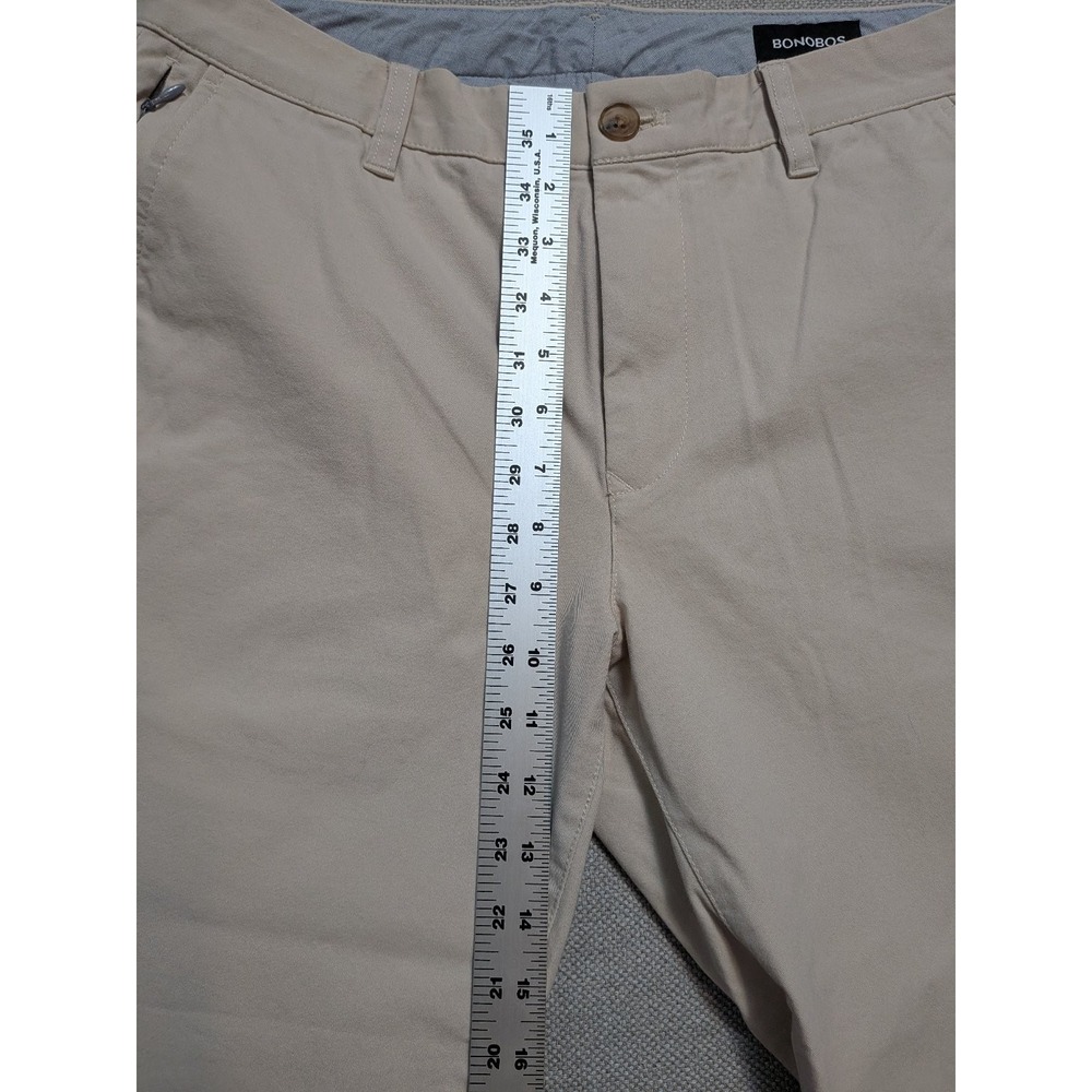 BONOBOS Men's 32x34 Beige Khaki Chinos Slim Taper Stretch Cotton Pants Office - Picture 10 of 13